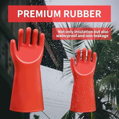 Class 1 Insulated Electrician Gloves - High Voltage Dielectric Electrical Gloves For Electrician,8000V AC