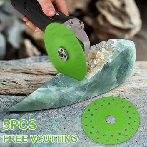 Mornajina 5 Packs 5 Inch Rock Slab Cutting Disc Grinding Disc Diamond Saw Blade for Angle Grinder, Disc para Cortar Ceramica, 1mm Ultra-Thin Saw Blade Wheel for Cutting and Grinding Tile Marble Glass