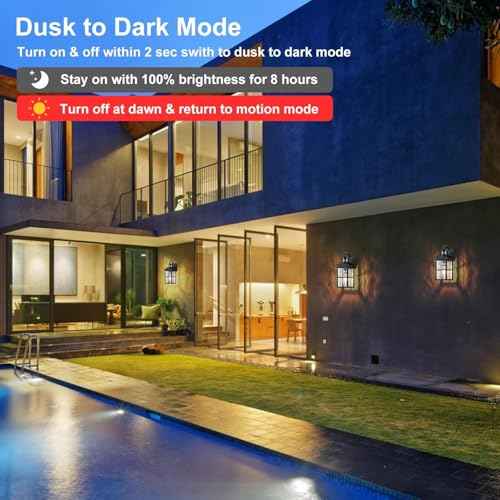 Porch Lights Outdoor 2 Pack,Motion Sensor Exterior Light Fixture with Dusk to Dawn Outdoor Wall Lights Modern Sconce Lights for House Patio Front Door Garage