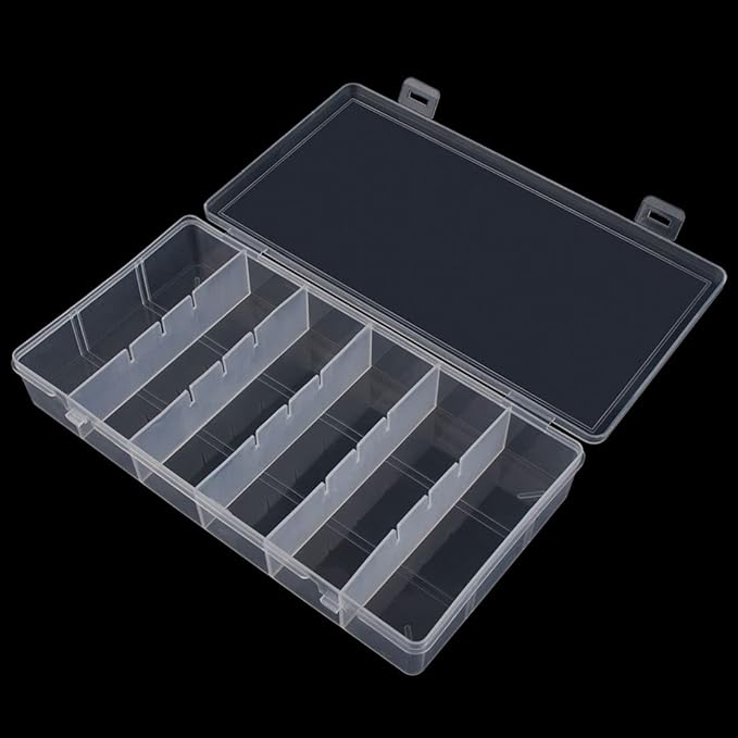 clear visible plastic storage box cosmetic tools storage box makeup tools fishing tackle accessory box organizer jewelry screws hardware accessories organizer box (2Pack)