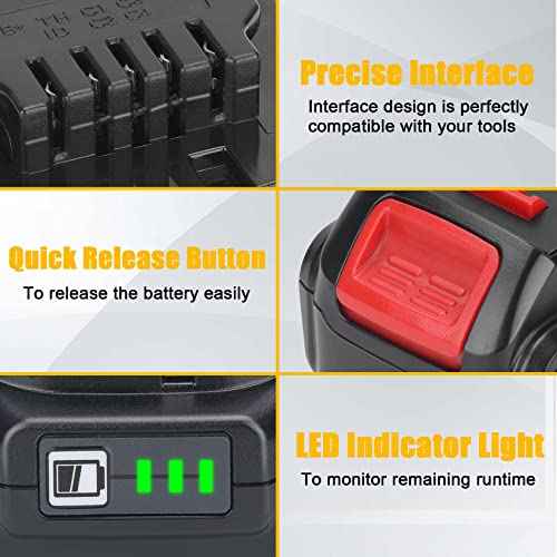 20V Battery Replacement for Dewalt 20V Max Battery DCB201 DCB200 DCB204 DCB206 DCB203, Compatible for Dewalt 20V Battery and Tools, 6500mAh 2 Packs 20V Battery