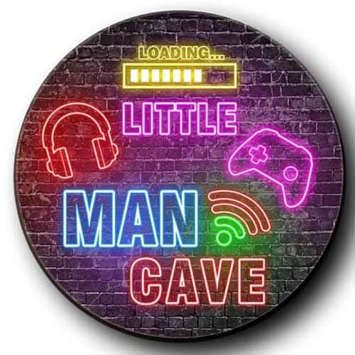 Little Man Cave Sticker, Boys Teenage Room Hanging Wall Art Decoration, Playroom Nursery Decor for Game Lover Gamer Wall Decor 12¡Èx 12¡ÈGlow in The Dark