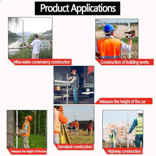 Grade Rod£¬16-Foot Aluminum Grade Rod - 10ths£¬Grade Stick,Grade Stick for Laser Level£¬Survey Rod£¬Grade Rods£¬Survey Pole£¬With Bubble Level, 5-Stage Telescopic£¬Double-Sided Scale Telescopic Leveling Rod