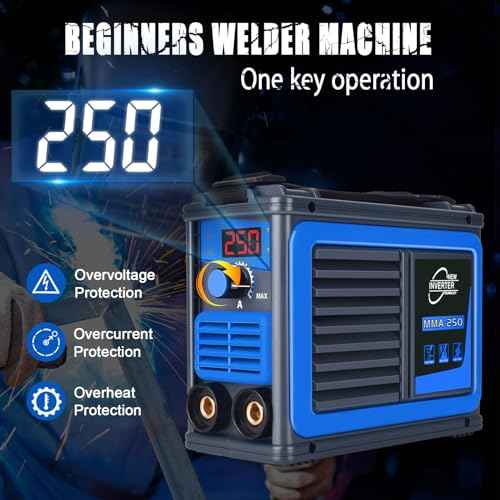 Stick Welder,Portable Welder Machine 110V IGBT Digital Display LCD Upgraded MMA-250A Welding Machine,Hot Start Arc Force Anti-stick Mini Welde (Blue)