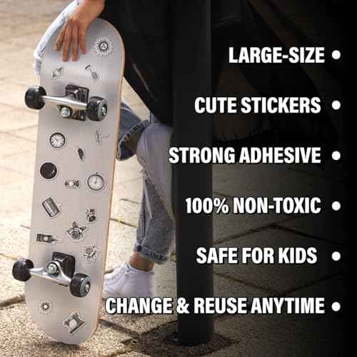 Vintage Science and Curiosity Stickers Pack 108Pcs Black White Retro Vinyl for Journals Laptops Scrapbooking DIY Crafts Students Thinkers Laptop Bike Wall