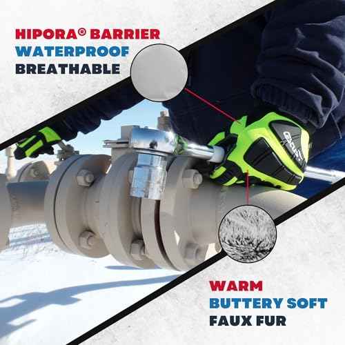 Cestus 5056, Heavy Duty Winter Work Gloves for Men with Impact, Insulated Waterproof for Construction, Rigging, Demolition