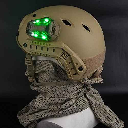 NOBUHIRO Tactical Helmet Signal Light Optional 4 Modes with Visible LED + IR Constant-on/Strobe, Waterproof Ladybird Survival Identification Lamp for Outdoor Sports