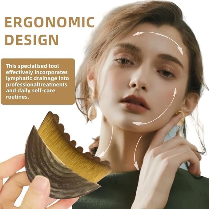 2026 Updated Lymphatic Contour Face Brush, Face Brush for Lymphatic Massage with Durable Soft Bristles, Facial Cleansing Brush for Sculpting&Anti-Puffiness