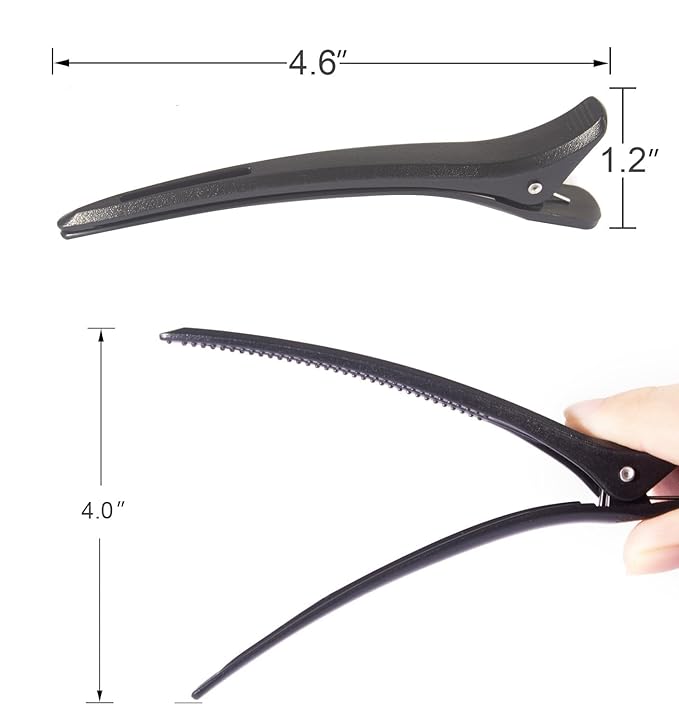 Specific Hair Clips For Styling，6pcs No Crease Duck Billed Clips for Styling, Blow Drying and Makeup | Salon Quality Hair Accessories - 6pcs (3 white +3 black)