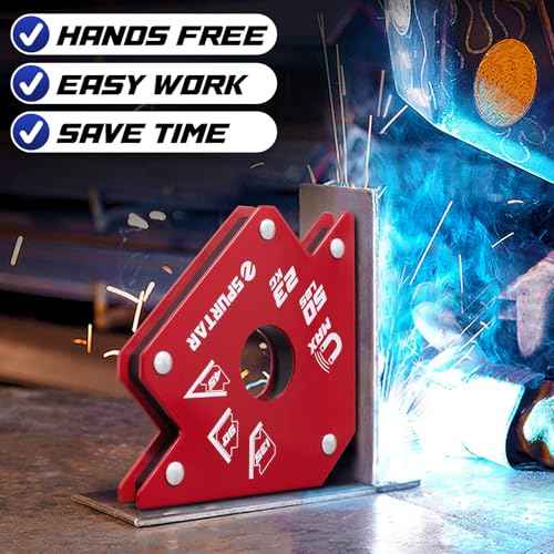 Spurtar Welding Magnets 6pcs, 75lbs 50lbs 25lbs Welding Magnets and Clamps, Heavy Duty Magnetic Holder Tools and Accessories 45¡Æ, 90¡Æ, 135¡Æ Angle