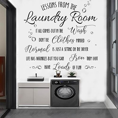 Laundry Wall Decal: Lessons from The Laundry Room - Wash & Dry Quote for Home & Apartment