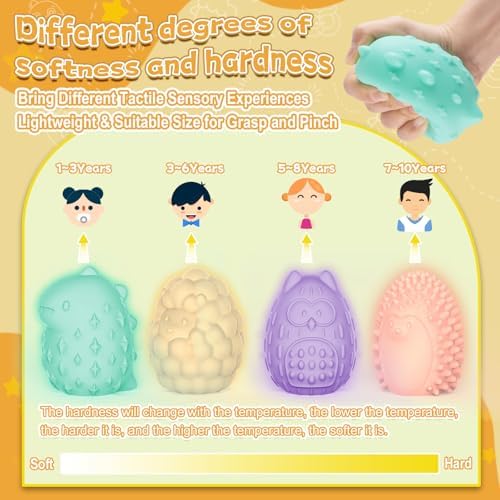 Subao 4 Textures 7 Colors Sensory Lights for Autism & ADHD,Animal Night Light for Kids Sensory Toys for Toddlers,Light Up Autism Sensory Products,Xmas Birthday Easter Gifts for Boys Girls Ages 3+