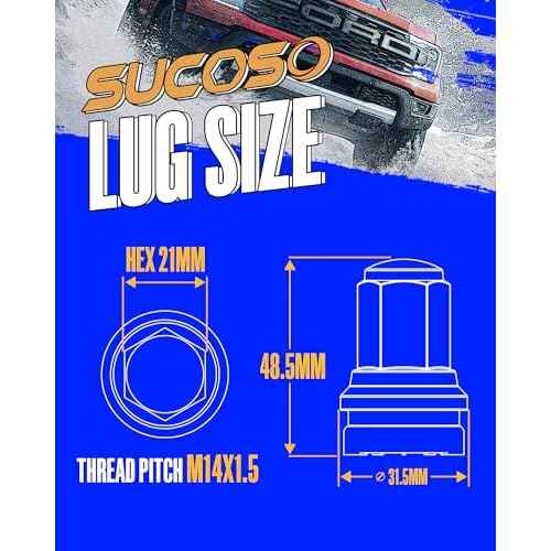 M14x1.5 Lug Nuts For Ford F250 F350 Super Duty, 32pcs 14x1.5 Flat Washer Aftermarket One Piece Design Wheel Lug Nut Replacement HCPZ-1012-B HCPZ-1012-A OEM Steel Nuts, Anti-Rusting Updated Not Swollen