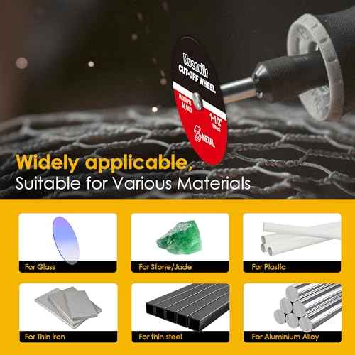 12Pcs Cut Off Wheels, 1-1/2'' Fiberglass Reinforced Cutting Wheel Discs with 2Pcs Mandrels Rotary Tool Accessories for Cutting Metal, Wood, Stone