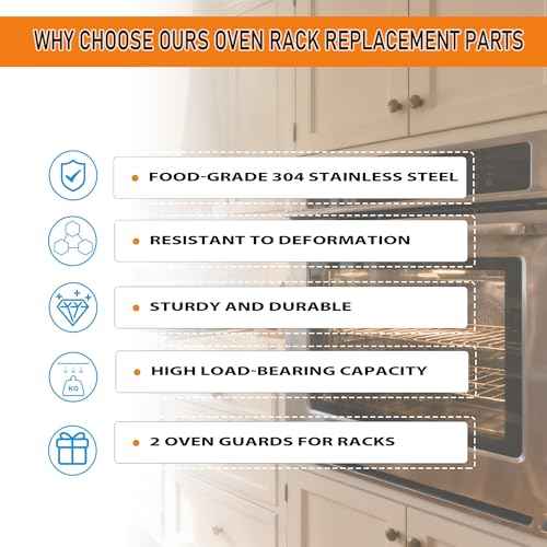 WPW10550642, W10550642 Oven Rack, Compatible with Whirlpool WFG505M0MS, WFG32000MS Replacement Parts, Compatible with Amana Series AGR3130BAW, AGR4230BAB, 304 Stainless Steel, 25"L x 15"W. 2 Pcs