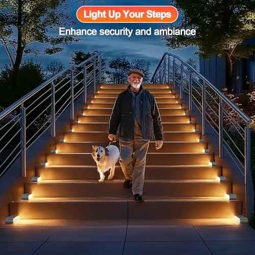 Solar Step Lights for Outside, 12-Pack Stair Light Outdoor Waterproof IP67, 14 LED Warm White Light Solar Powered Lighting for Steps, Stairs, Deck, Patio, Walkway, Front Porch Decor