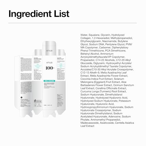 Anua PDRN Hyaluronic Acid 100 Moisturizing Cream, Lightweight, Non-Greasy Hydrating Face Moisturizer with Salmon DNA for Glass Skin, Korean Skincare (2.02 fl oz)