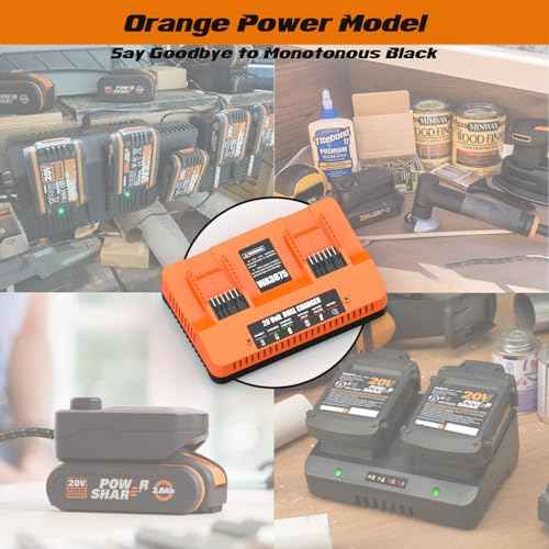 20V WA3770 Battery Dual Charger Replacement for Worx 20v Charger WA3875, Compatible with Worx 20v Batteries WA3578 WA3575 WA3525 WA3520 WA3512 WA3512.1 WA3742