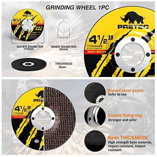 Grinding & Cutting Wheels 4 1/2 inch Set,Angle Grinder Wheel Set,Cut Off Wheels 8 PCS,Grinding Wheel,4.5¡± Flap Discs for Angle Grinder for Cutting Grinding 8+1+1 PC