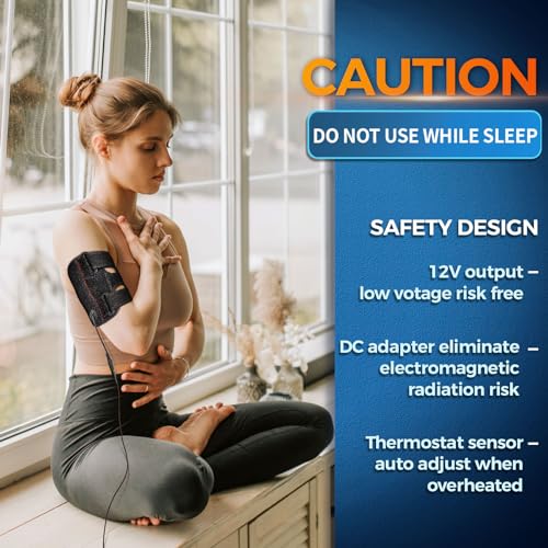 sticro Upper Arm Heating Pad for Bicep Tendonitis Pain Relief, Heated Arm Wrap for Biceps & Triceps Muscle Strains, Adjustable Bicep Brace with 3 Heat & 5 Timers Settings for Men/Women (S/M)