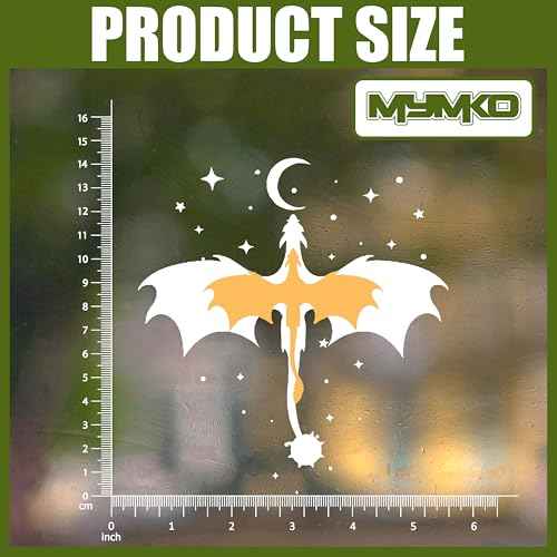Dragon Fourth Wings Decal, Fantasy Reader Car Window Decals, 6 Inches UV DTF Tranfer Car Stickers, Bookish Weatherproof Car Truck Window Bumper Sticker, Car Stickers and Decals for Book Lovers