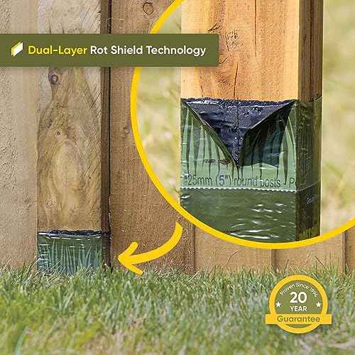 Postsaver Pro-Wrap & Tack | 16 ft Roll Cut to Size | Dual-Layer Rot Protector | Fence Post Protector | 20-Year Post Guarantee | Wood Protection| Fits Any Size Post (1)