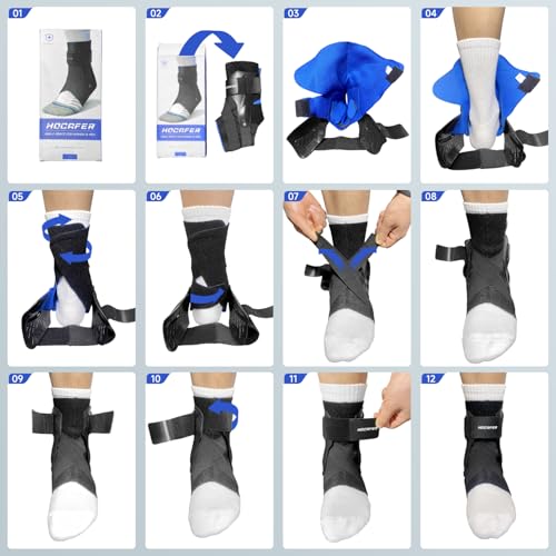 Left Ankle Brace for Women & Men - Ankle Support Sprained Ankle Brace for Achilles,Tendon,Sprain,Injury Recovery,Ankle Support Brace for Running, Basketball, Football (Black,S,Left)
