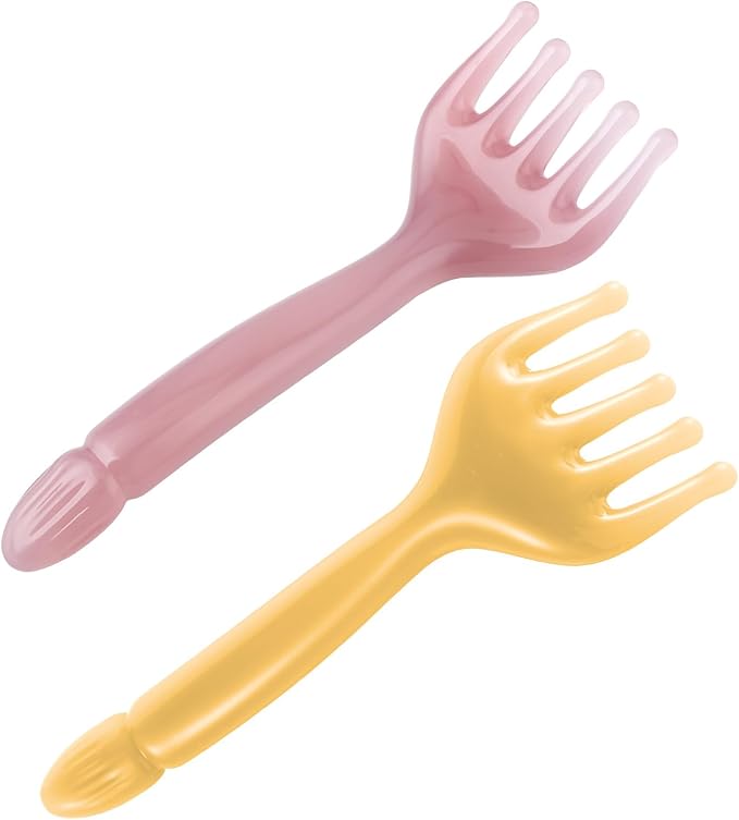 2Pcs Head Massager Manual Hair Scalp Massager Gua Sha Five Claw Massage Tool Comb Portable Handheld Resin Relax Tool for Father's Day Mother's Day Gifts (Amber; Cloud Brown)