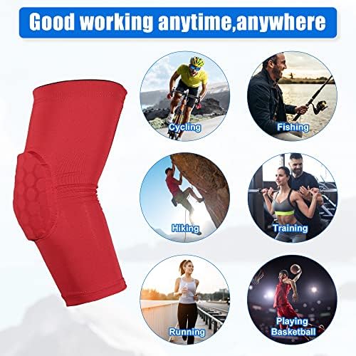 VOCOSTE 2pcs Elbow Brace, Compression Support Sleeve for Joint, Elbow Pad Sleeve for Women Men, Red, L Size