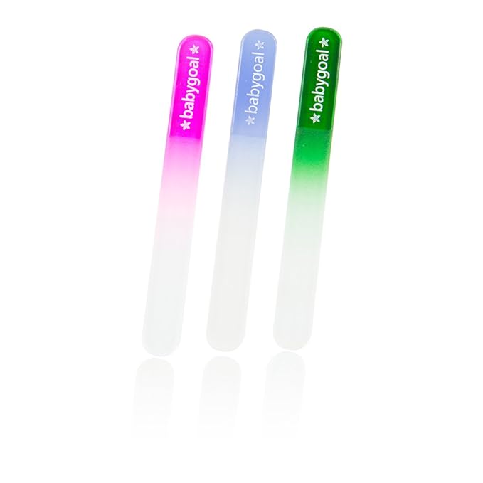 babygoal Newborn Baby Nail File 3 Pack with a Pouch, Emery Board Glass Crystal for Newborns, Toddlers, Infant, Babies & Young Children - Gift for Babies, New Moms 3NF03