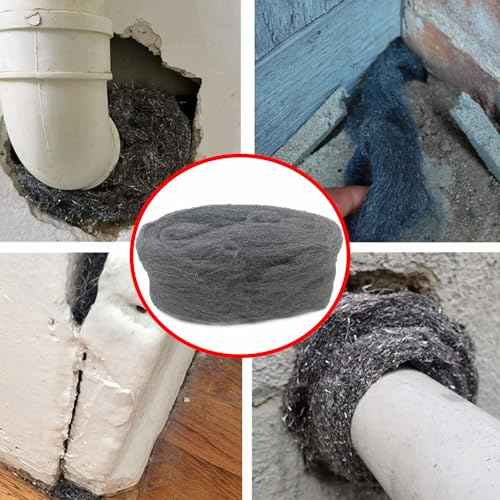 32FT Steel Wool Roll, antfees Steel Wool Fill Fabric Roll, Coarse Wire Wool Hardware Cloth DIY Kit, Gap Blocker for Holes Wall Cracks Vents in Garden House Garage (2 Rolls)