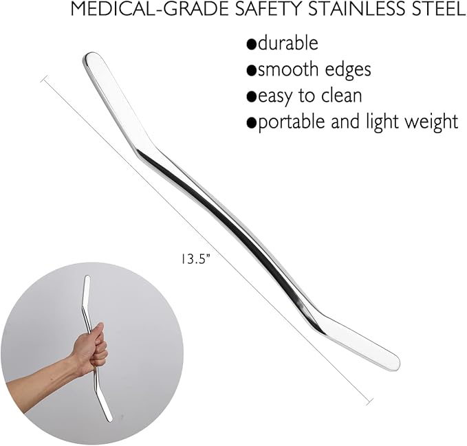 Gua Sha Scraping Massage Tool, Long Bar for Large Muscles, Great Soft Tissue Mobilization, 13.5 inch Long (C)
