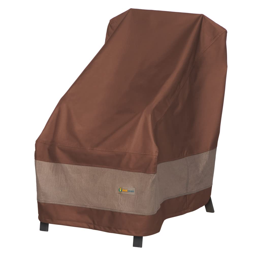 DUCKCOVERS Ultimate Waterproof 26 Inch High Back Patio Chair Cover, Stackable Chair Covers