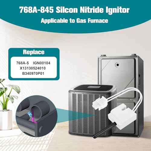 Upgraded 768A-845 Furnace Hot Surface Ignitor Replacement Compatible with Emerson White-Rodgers Trane Silicon Nitride Ignitor, 768A-845 Replace 768A-5 IGN00104 X13130524010 B340970P01