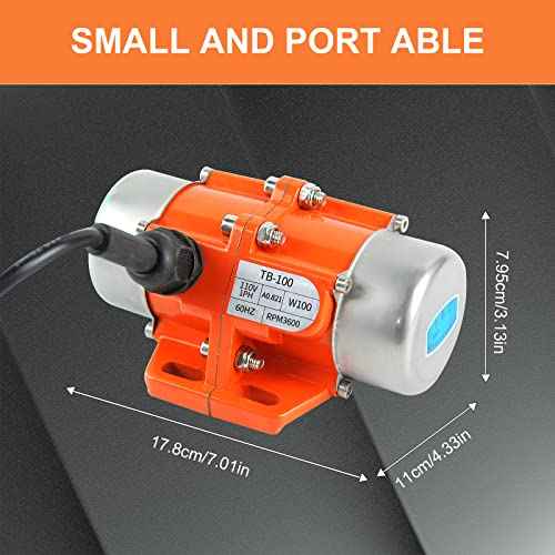 Industrial Concrete Vibrator AC Single Phase 110V 3600RPM 40W for Vibrating Table Feeder Silo(40W)