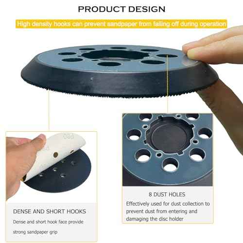 5" 8 Hole Hook and Loop Replacement Sander Pad for Dewalt Random Orbital Sander, Sanding Backing Pad for DeWalt DWE6421 6421K DWE6423 6423K DCW210B Sander 4 Screw Holes Sanding Part DWE64233 & N329079