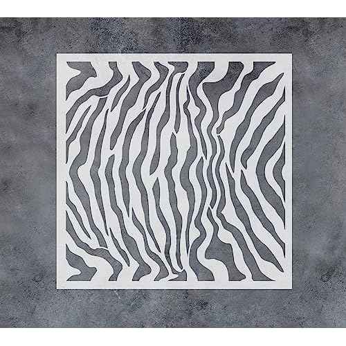 GSS Designs Zebra Stencils for Painting on Wood Canvas Paper Fabric Floor Wall Tile Zebra Skin Stencils 12x12Inch Reusable DIY Art and Craft Stencil