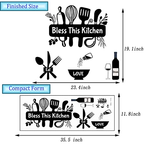 Large Kitchen Decals Quotes Kitchen Wall Stickers is The Heart of Home Vinyl Wall Sign Art Decor Word Saying with Kitchenware Big Butterfly DIY Wall Design Art Decor Home Decor.