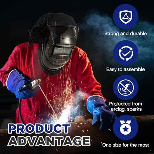 Jecery 2 Pcs Welding Helmet Cover and Helmet Bib Set, Welding Accessories with Press Fit Seal for Neck Protection, Fits Most(Classic,Black)