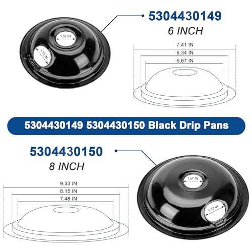 Electric Stove Burner Coil Elements MP15YA MP21YA and 5304430150 5304430149 Porcelain Black Drip Pans Replacement for ken-more fri-gidaire Electric Stove Burners for Electric Stove Top by Fetechmate