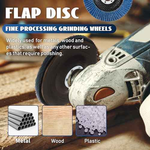 80 Pack Flap Discs 4 1/2 Inch for Angle Grinder 4.5 x 7/8 Inch Aluminum Oxide Sanding Grinding Wheels 40 60 Grit Grinding Discs Abrasives Flapper Wheel for Wood Metal Sanding (Blue,40 Grit)