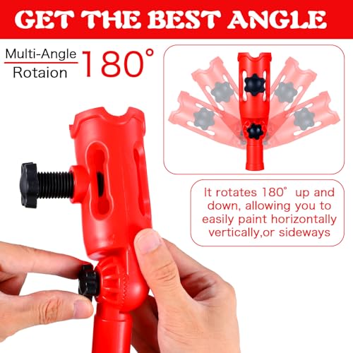 Multi-Angle Paint Brush Extender for High Ceiling, Extension Pole Attachment Holder Paint Brush Holder for Roller Scraper High Ceiling Rotating Head Walls Edges Corners