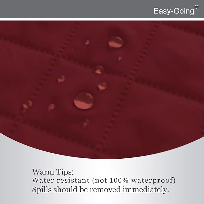 Easy-Going Recliner Chair Slipcover Reversible Sofa Cover Water Resistant Couch Cover Furniture Protector with Elastic Straps for Pets Dog (Recliner 22 inch, Christmas Red/Ivory)