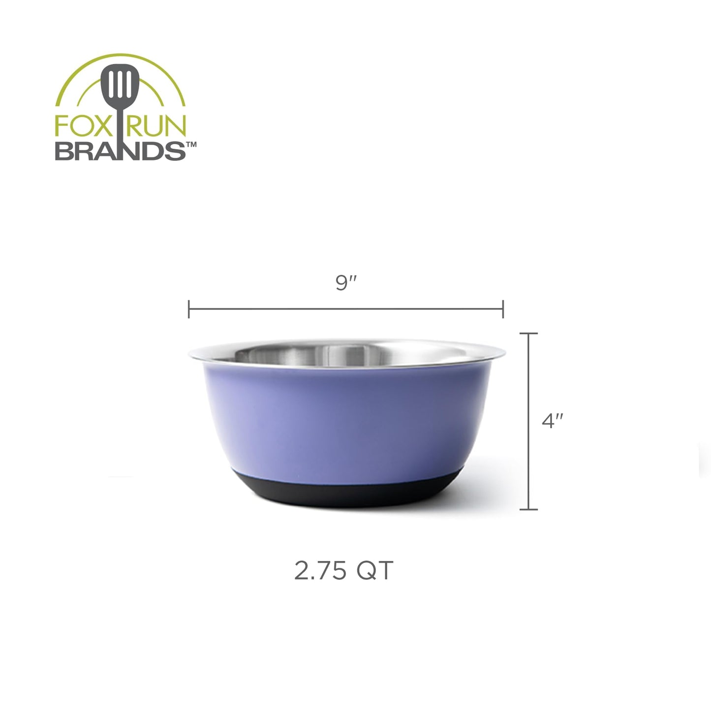 Fox Run Stainless Steel Mixing Bowl, Purple, 2.75 Quart