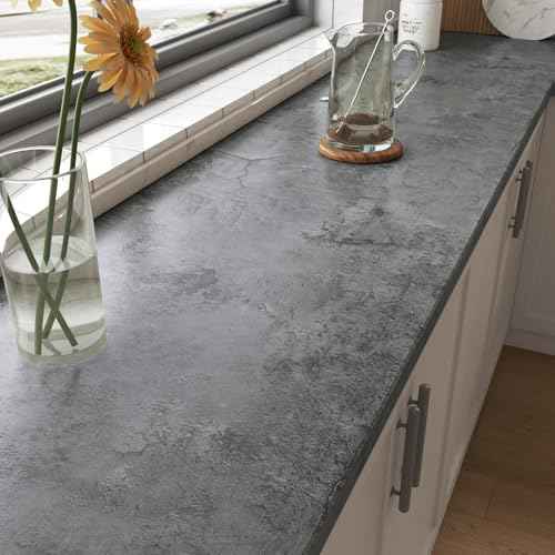 Livelynine Concrete Wallpaper Peel and Stick Textured Black Grey Dark Moody Gothic Wall Paper for Bedroom Colleage Dorm Lime Wash Cement Concrete Contact Paper Waterproof Renter Friendly 15.8x78.8"