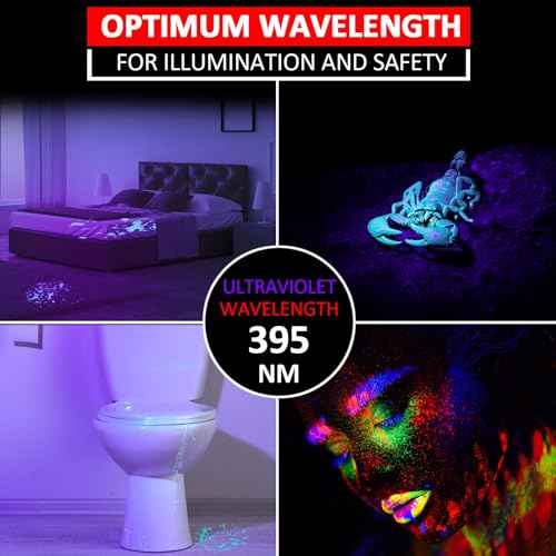Beieverluck 10 Pack UV Black Light Flashlight Mini 395nm Pen Light with Clip LED Handheld Blacklight Detector for Leak Pet Urine Hotel Inspection Dry Stain and Bed Bug, Large
