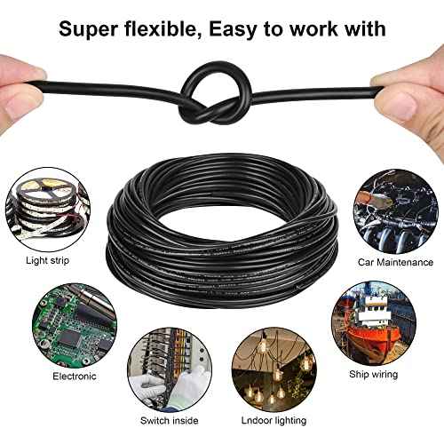 18 Gauge Wire 2 Conductor,18 AWG Electrical Wire Stranded PVC Cord Oxygen-Free Copper Cable,200FT 2 Core Pure Copper Flexible Cable Wire for LED Lamp Lighting Strips Automotive (18AWG-2C, 200FT)¡¦