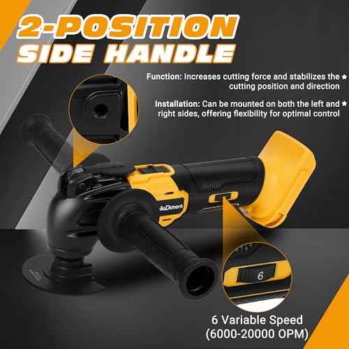 No Battery | Cordless Oscillating Multi-Tool Compatible with DeWalt 20V MAX Batteries,Brushless Motor (6000-20000 OPM), 6-Speed, 4¡Æ Swing Angle, 23-Piece Accessory Kit for Sanding, Cutting & Scraping