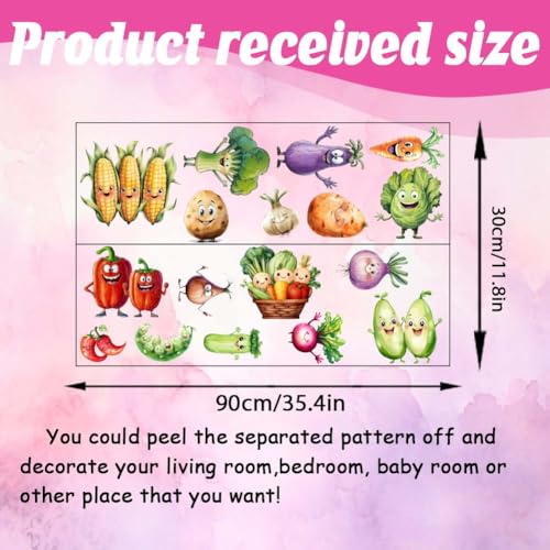 SUPERDANT Cartoon Vegetables Wall Decor Food Wall Sticker Kitchen Art Murals Stickers Restaurant Decor Peel and Stick Adhesive Sticker for Kitchen Restaurant Dining Room Nursery Decoration