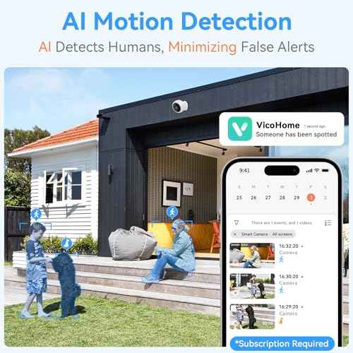 Magnetic Security Camera Wireless - 2K HD Video, AI Motion Detection, Battery Powered, Ease of Setup, 2-Way Audio,IR Color Night Vision, Waterproof, Outdoor & Indoor Surveillance